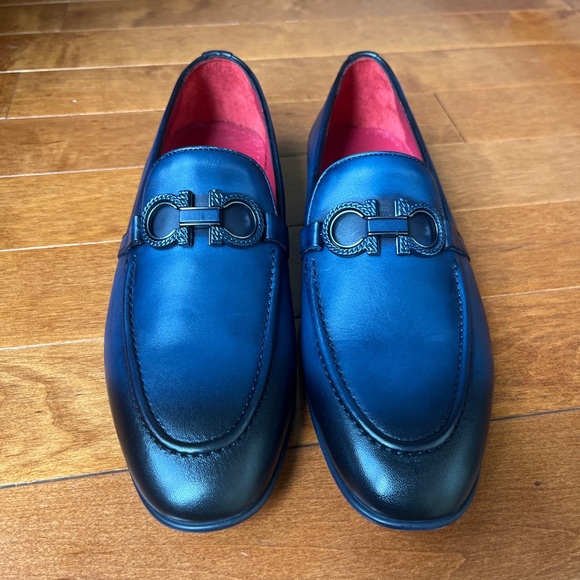 NWB Sigotto Uomo Men's Slip On Blue Leather Dress Shoes Style 3723 - Picture 5 of 11